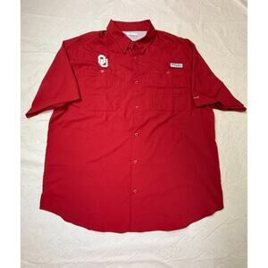 Oklahoma Sooners XL Columbia PFG Vented Fishing Shirt Short Sleeve Mens